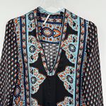 Free People  Meadow Mod mini dress small V neck long sleeve boho blue shift Photo 3