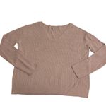 Barefoot Dreams Sweater Womens Large Pink CozyChic Ultra Lite V Neck Knit Photo 1