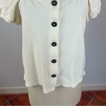 Madewell  Jacquard Square-Neck Puff-Sleeve Top in Antique Cream Photo 4