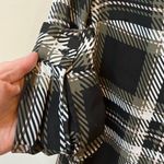 Candie's Candie’s Women’s Army Green Plaid Half Zip Sheer Long Sleeve V Neck Blouse XS Photo 7