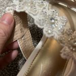 new sparkly floral bridal white wedge saandals 39 Size 8 Photo 7