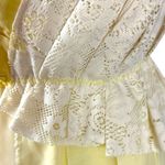 Layered Tulle & Lace Rosette Coquette Fairy Dress Butter Yellow Size Small Photo 9