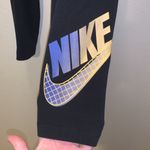 Nike  Black Blue Orange logo Cropped Capri Athletic Gym Workout Leggings Photo 1