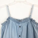 New Glory  I Strap Cold Shoulder Denim Top Photo 2