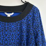 Croft & Barrow NWT  Blue/Black Geometric Lace Long Sleeve Sheath Dress Size Large Photo 3