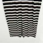 NSR Metallic Striped Ribbed Turtleneck Midi Dress Long Sleeve Stretch Size S Black Photo 4