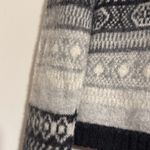 Burberry  Brit Black Gray fair isle winter crewneck sweater wool cashmere M crop Photo 10