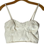 Farm Rio  Shirt Women XS Ivory Polka Dot Cotton Bustier Cropped‎ Tank Top Photo 0