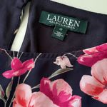 Ralph Lauren Lauren Floral Print Ruffle Dress – Navy and Pink Womens Size 12 Photo 6