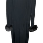 Vintage Bicci Florine Wachter Dress Black‎ Fur Cuffs Black Size 8 Photo 0