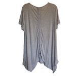 French Laundry Gray Ribbed Asymmetrical Short Sleeve Tunic Blouse Plus Size 2X Photo 4