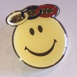 Independent Order of Odd Fellows Daughters of Rebekah Smiley Face Enamel Pin Yellow Photo 1