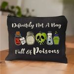 Halloween Poison Bottles Cosmetic Bag • Witchy Travel Pouch • Spooky Gift NWT Red Photo 3