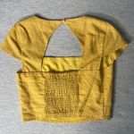 Forever 21  Mustard Gold Yellow Scrunch Open Back NWT Top Blouse Small‎ Cropped Photo 1