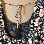 American Eagle floral printed puff 3/4 sleeve babydoll dress black xs Photo 4