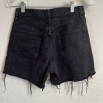 Brandy Melville J. Galt  Black High Rise Raw Hem Denim Shorts Photo 3