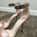 Alexander McQueen  Pink Satin Crystal Cuff Stiletto Sandals Photo 4