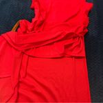 Haute Monde ‎ Red Stretch Ribbed Jersey Knit Side Slit Bodycon Scoop Maxi Dress S Photo 8