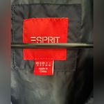 Esprit  Navy Long Line Quilted Spring Jacket Zipped in Hood Sz S Photo 4
