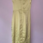 Lavish Lice NEW Lavish Alice 4 Midi Cocktail Dress Cream Ruched Cowl Neckline Photo 5