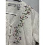 Carolyn Taylor Cottagecore Floral Embroidered Knit Cardigan Vintage Coquette M Photo 2