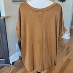 Mod Ref  Rust V Neck Top Womens XX Large Autumn Gold Short Sleeve Photo 8