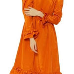 Batsheva NEW Prairie Victorian vampire womens Dress in Orange Moire Size 4 Photo 0