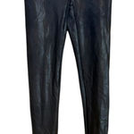 Spanx Faux Leather Leggings Womens Size M Black Stretch Shiny High Rise Ankle Photo 0