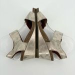 Taos Carousel 2 Wedge Sandals Size 9 Leather Python Suede Metallic Tan Photo 4