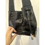 Halston Heritage Women Black Leather Crossbody Shoulder Hobo Suede Bag Purse Photo 3