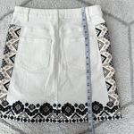 Anthropologie  Pilcro and the Letterpress Embroidered Denim Cream Skirt Sz 0P Photo 3