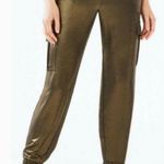 BCBG Maxazria Cian Metallic Cargo Joggers Black Gold Photo 0
