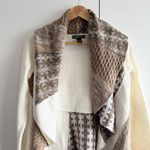 Style & Co Cozy Brown and White Knit Flowy Cardigan Photo 2