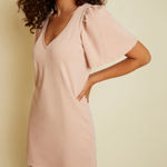 Nation Ltd  Mallory Flutter Sleeve Dress Light Pink V-neck Cotton Size XS Photo 0