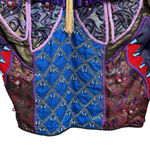 Vintage Judith Roberts Mexico Patchwork Fringe Jacket Beaded Western L/XL Purple Photo 1