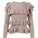 Ulla Johnson Mabel alpaca silk blend ruffled pullover sweater in natural size XS Photo 0