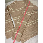 SO  Heritage Striped Knit Sweater Cable Sleeve Cozy Layer XL Photo 8