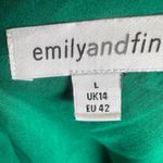 Modcloth Emily & Fin emerald green 100% cotton postures midi dress size large Photo 11