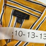 Topshop  Dress Womens Size US 4 UK 8 Yellow Stripe Drawstring Waist Shirt Photo 4