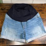 Isabel Maternity Distressed Jean Midi Shorts with Cuffs Blue Size undefined Photo 0