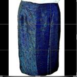 Travis Ayer Silk embroidered straight cut skirt Blue Size 12 Photo 3