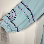 SheIn CURVE Maxi Dress Boho Embroidered Tiered Blue Long Sleeve 3XL Photo 7