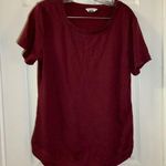 Danskin Maroon/Red Knit Scoop Neck Short Sleeve Top M Photo 0