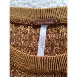 Free People H2O Crew Pullover Open Weave Knit Crop Top Tiger Eye Size M Photo 5
