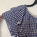 Umgee Blue and White Checkered Picnic Button Down Dress Photo 5