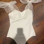 Pink Lily White Bodysuit Photo 3