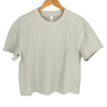 Lululemon Womens Ribbed Crew Neck Short Sleeve Athletic Top Stone Size 8 Photo 1