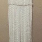 Adrianna Papell Women's Long Beaded Blouson Gown in White NWT Size 10 Photo 0