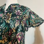 Ava & Grace Multicolor Paisley & Floral Lightweight Mesh Short Sleeve M Medium Green Photo 5