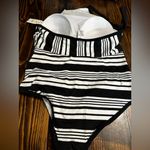 Striped Black and White One Piece Size 1X Photo 1